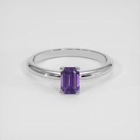 1.30 Ct. Purple Sapphire Ring, 18K White Gold 1