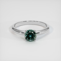 0.81 Ct. Green Sapphire Ring, 18K White Gold 1