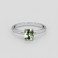 1.05 Ct. Green Sapphire Ring, 18K White Gold 1