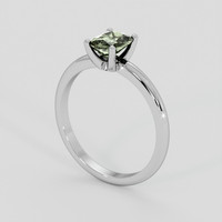 1.05 Ct. Green Sapphire Ring, 18K White Gold 2