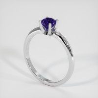 0.69 Ct. Sapphire Ring, 18K White Gold 2