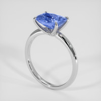 2.00 Ct. Blue Sapphire Ring, 18K White Gold 2