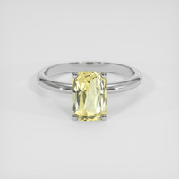 2.01 Ct. Yellow Sapphire Ring, 18K White Gold 1