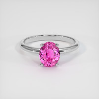 1.23 Ct. Pink Sapphire Ring, 18K White Gold 1