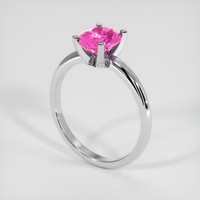1.23 Ct. Pink Sapphire Ring, 18K White Gold 2