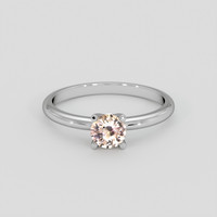 0.56 Ct. Peach Sapphire Ring, 18K White Gold 1
