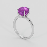 5.42 Ct. Purplish Pink Sapphire Ring, 18K White Gold 2