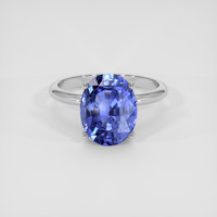4.77 Ct. Blue Sapphire Ring, 18K White Gold 1