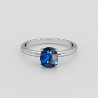 1.12 Ct. Blue Sapphire Ring, 18K White Gold 1