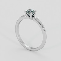 0.67 Ct. Greenish Blue Sapphire Ring, 18K White Gold 2