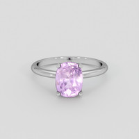 2.56 Ct. Pinkish Purple Sapphire Ring, 18K White Gold 1