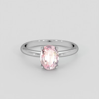 1.46 Ct. Pink Sapphire Ring, 18K White Gold 1