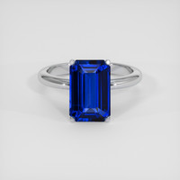 3.04 Ct. Blue Sapphire Ring, 18K White Gold 1