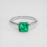 1.57 Ct. Emerald Ring, 18K White Gold 1