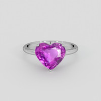 3.50 Ct. Pinkish Purple Sapphire Ring, 18K White Gold 1