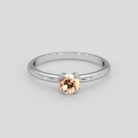 0.59 Ct. Padparadscha Sapphire Ring, 18K White Gold 1