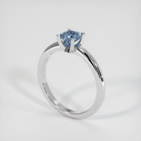 0.74 Ct. Greyish Blue Sapphire Ring, 18K White Gold 2
