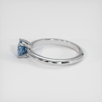 0.74 Ct. Greyish Blue Sapphire Ring, 18K White Gold 4