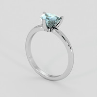 1.61 Ct. Greenish Blue Sapphire Ring, 18K White Gold 2