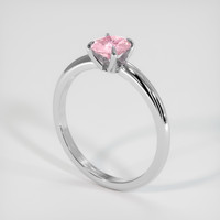 0.89 Ct. Pink Sapphire Ring, 18K White Gold 2