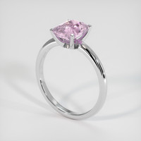 2.10 Ct. Pink Sapphire Ring, 18K White Gold 2