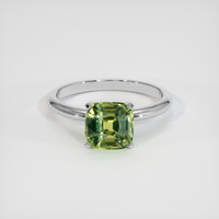 2.53 Ct. Green Sapphire Ring, 18K White Gold 1