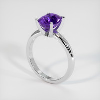 2.13 Ct. Purple Sapphire Ring, 18K White Gold 2