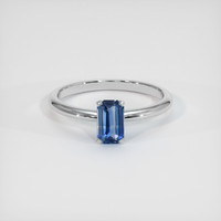 0.66 Ct. Sapphire Ring, 18K White Gold 1