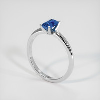 0.66 Ct. Sapphire Ring, 18K White Gold 2