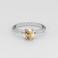 1.06 Ct. Peach Sapphire Ring, 18K White Gold 1