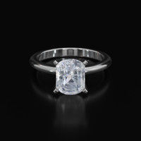2.66 Ct. Grey Sapphire Ring, 18K White Gold 1