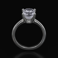 2.66 Ct. Grey Sapphire Ring, 18K White Gold 3