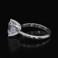 2.66 Ct. Grey Sapphire Ring, 18K White Gold 4