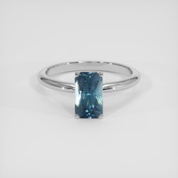 2.01 Ct. Greenish Blue Sapphire Ring, 18K White Gold 1