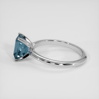 2.01 Ct. Greenish Blue Sapphire Ring, 18K White Gold 4