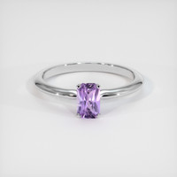 0.61 Ct. Purple Sapphire Ring, 18K White Gold 1