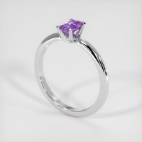 0.61 Ct. Purple Sapphire Ring, 18K White Gold 2