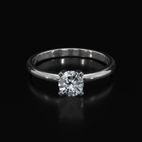 0.49 Ct. White Sapphire Ring, 18K White Gold 1
