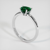 0.97 Ct. Bluish Green Sapphire Ring, 18K White Gold 2