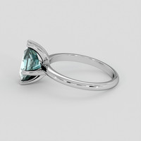 2.44 Ct. Greenish Blue Sapphire Ring, 18K White Gold 4