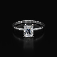 2.11 Ct. White Sapphire Ring, 18K White Gold 1