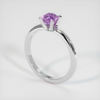 0.85 Ct. Pinkish Purple Sapphire Ring, 18K White Gold 2