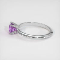 0.85 Ct. Pinkish Purple Sapphire Ring, 18K White Gold 4