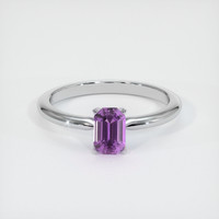 0.64 Ct. Purple Sapphire Ring, 18K White Gold 1