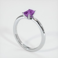 0.64 Ct. Purple Sapphire Ring, 18K White Gold 2