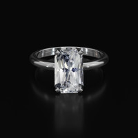 3.16 Ct. White Sapphire Ring, 18K White Gold 1