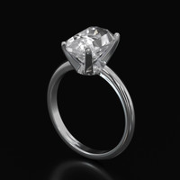 3.16 Ct. White Sapphire Ring, 18K White Gold 2