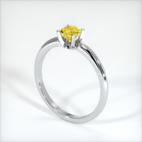 0.75 Ct. Yellow Sapphire Ring, 18K White Gold 2