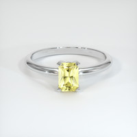 0.88 Ct. Yellow Sapphire Ring, 18K White Gold 1