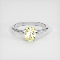 1.80 Ct. Yellow Sapphire Ring, 18K White Gold 1